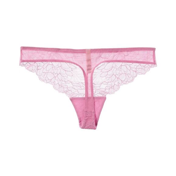 OnGossamer Women's Luxe Lace Thong Pink Size L 0774 - Picture 3 of 3